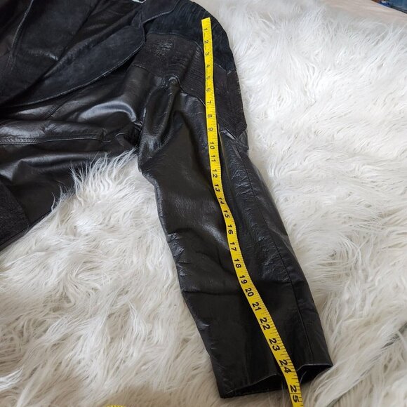 VTG 90s Global Identity G-III‎ Womens Genuine Leather Jacket M  Black Oversized - Picture 14 of 15